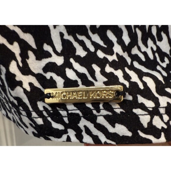 Michael Michael Kors Top Plus Size 2X Black Animal Print Bell 3/4 Sleeve Blouse - Picture 3 of 8